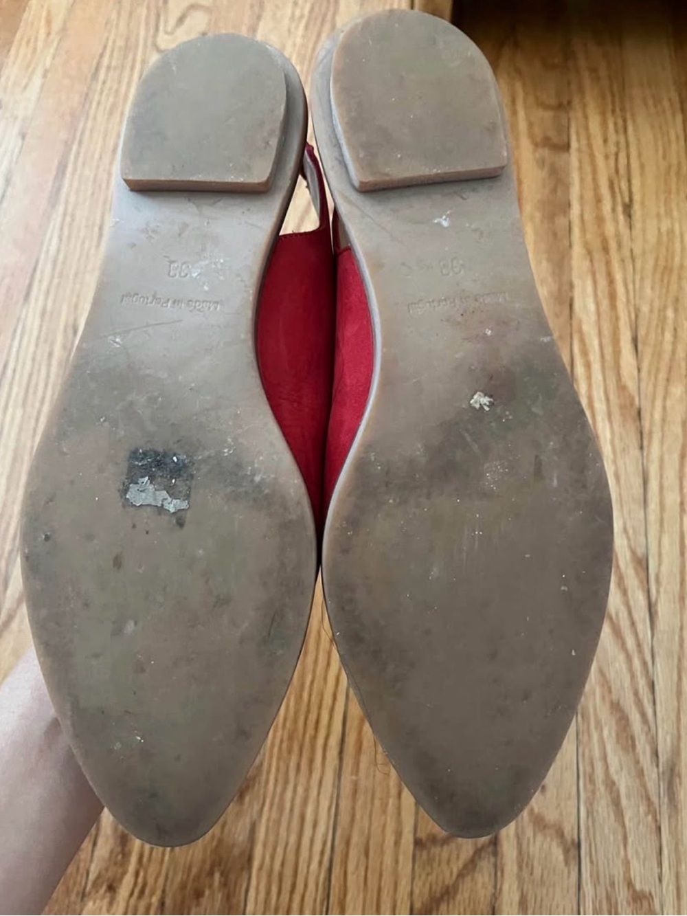 COS Red Suede Pointed Slingback Flats - Picture 4 of 4